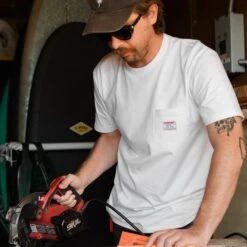 Workwear Pocket Tee | White -Almond Surfboards Almond surfwear 2 2copy