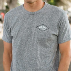 Sueded Cotton Decades Tee | Heather Grey -Almond Surfboards sueded decades