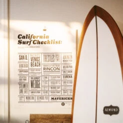 California Surf Check <br />16" X 20" Poster -Almond Surfboards surf checklist